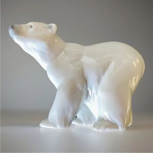 Lladro Standing Polar Bear #1207 Glazed Figurine Tag On Bottom No Box-PERFECT